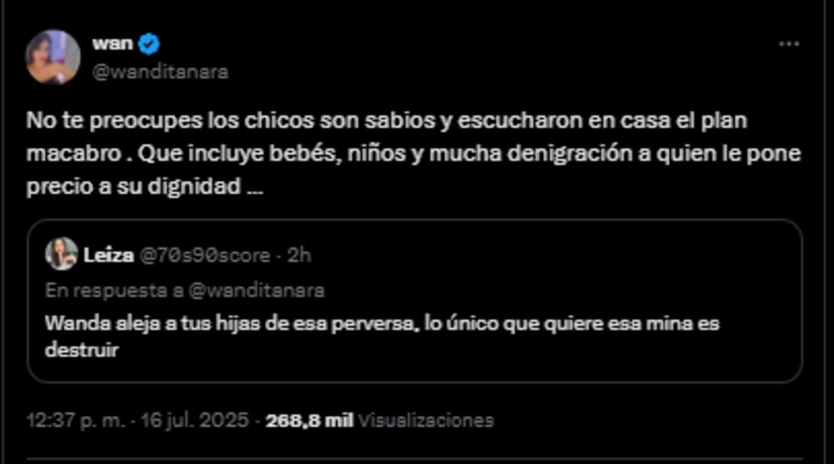 Wanda Nara apuntó contra el periodista que entrevista a la China Suárez