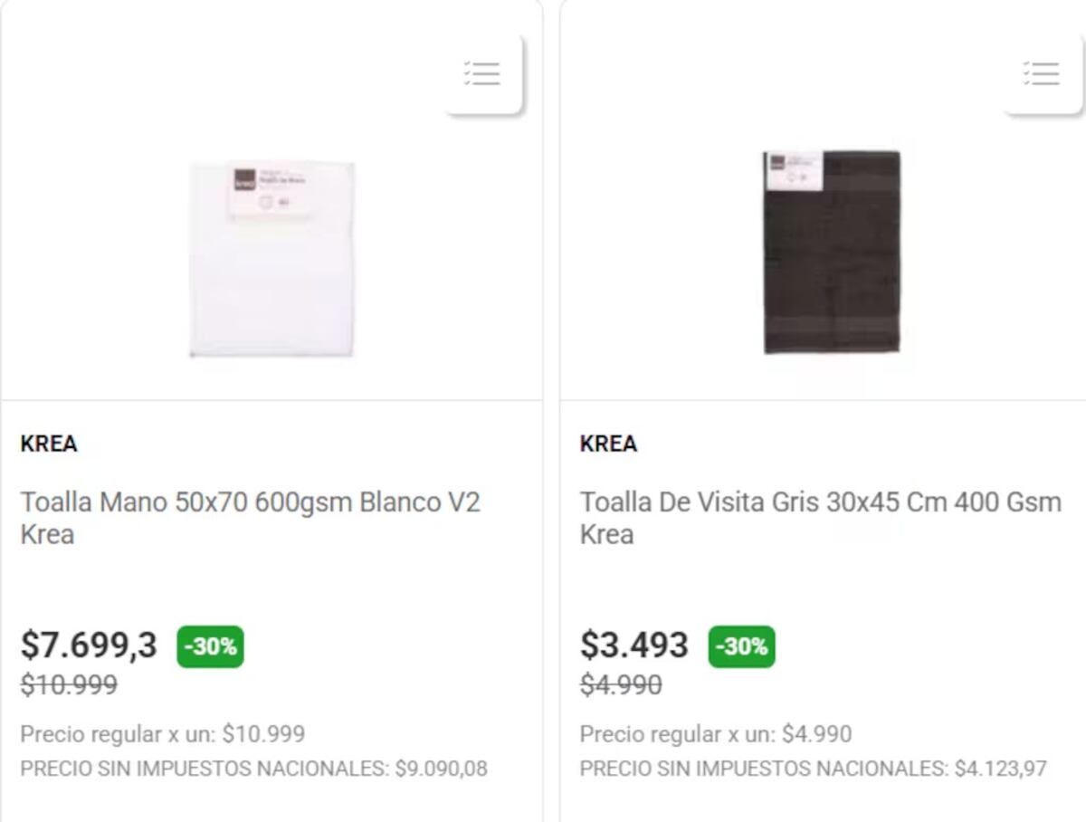 Liquidación de toallas y toallones: dónde conseguir ofertas desde $1.949 y descuentos de hasta el 50%.