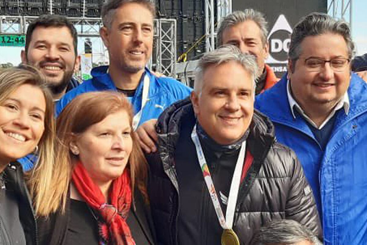 Juntas promotoras: Federico García junto a Martín Llaryora. (Twitter)