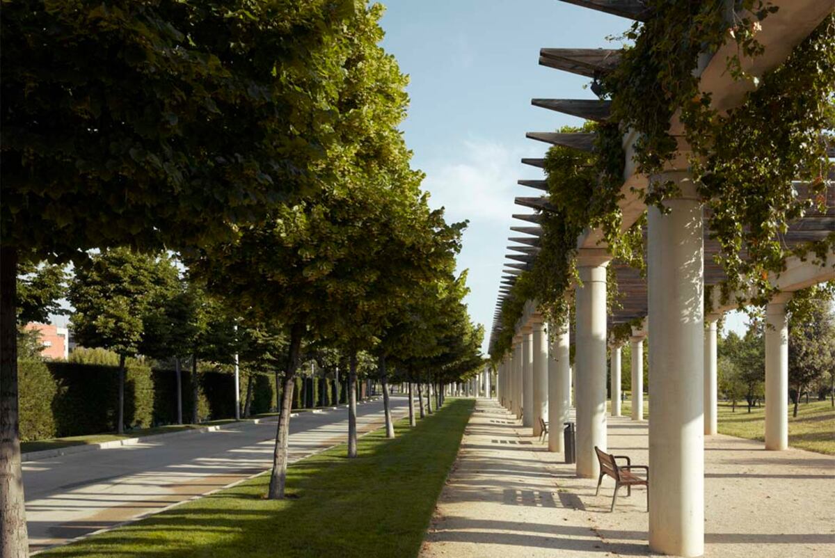 Madrid. Parque del Manzanares paseo y espacio verde en la capital española.