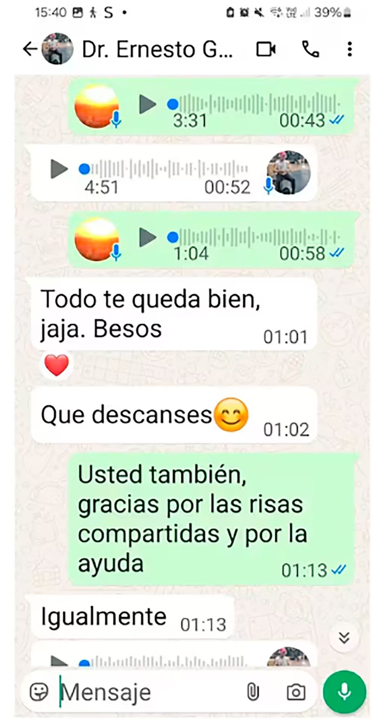 Los chats y audios que comprometen al juez de San Isidro acusado de acoso sexual. (Gentileza)