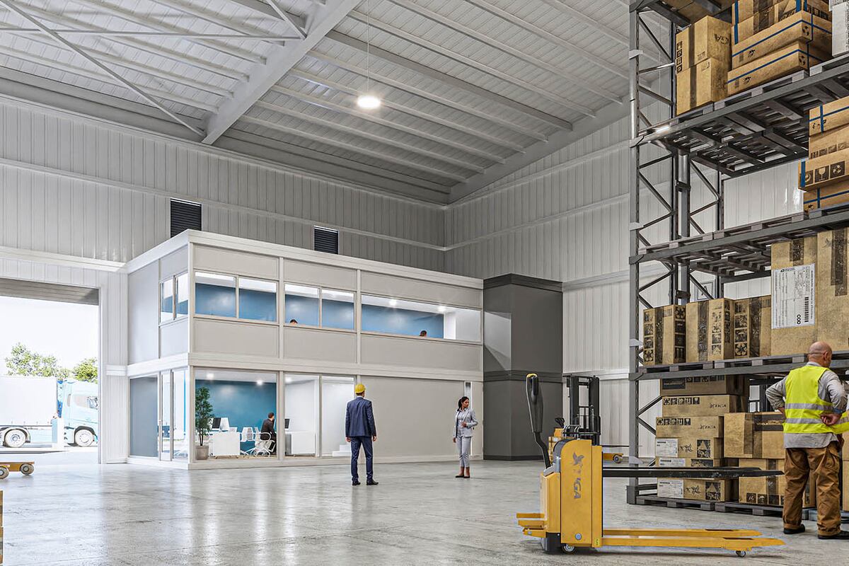 La nave sumará un total de 14.400 m2, distribuidos en 24 módulos combinables en configuraciones de hasta 3.600 m2.