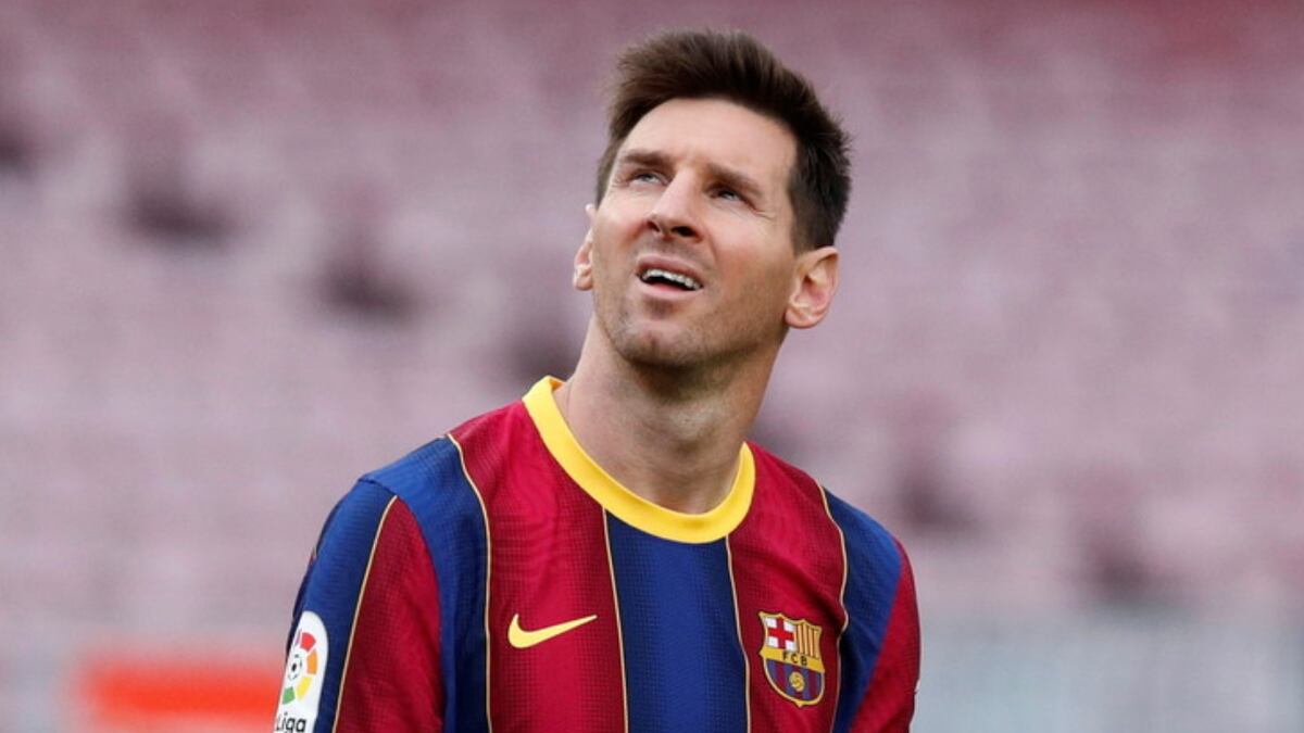 Lionel Messi con la camiseta del Barcelona.