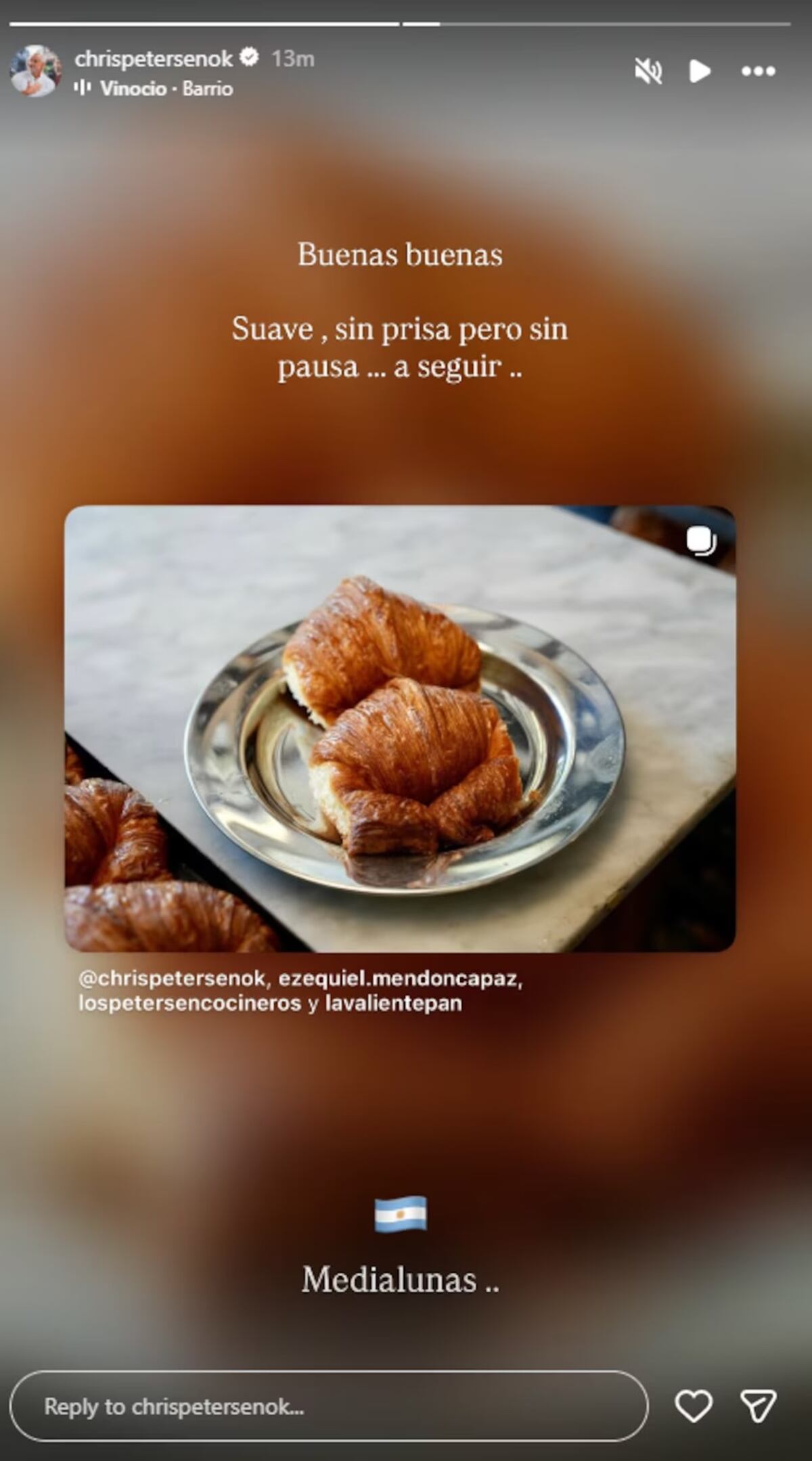 El mensaje de Christian Petersen vía Instagram