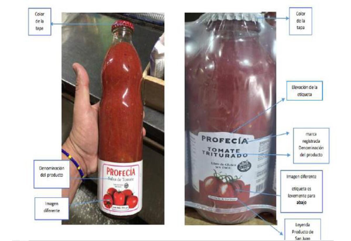 Anmat prohibió la comercialización de producto rotulado como "Salsa de tomate libre de gluten". (Foto: Anmat)