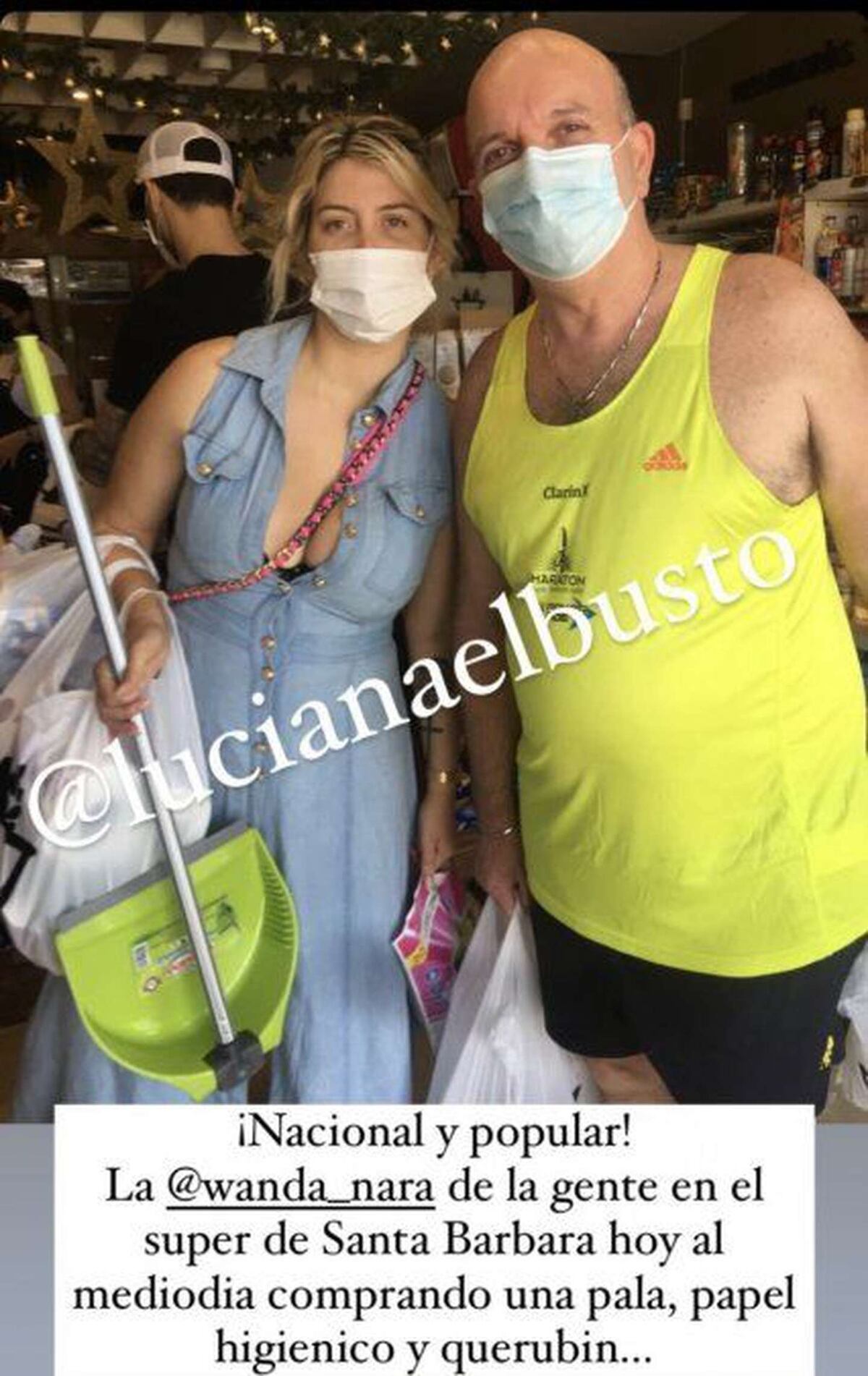 Wanda Nara en el supermercado. (Gentileza Luciana Elbusto)