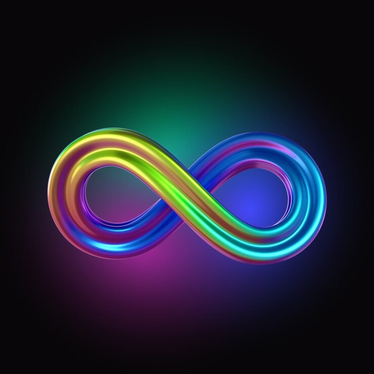 El símbolo del infinito colorido está ligado con la descripción propia del autismo. No es lineal, sino que es espectro, una condición diversa. La gama de colores del arco iris muestra esa gran diversidad y singularidad.