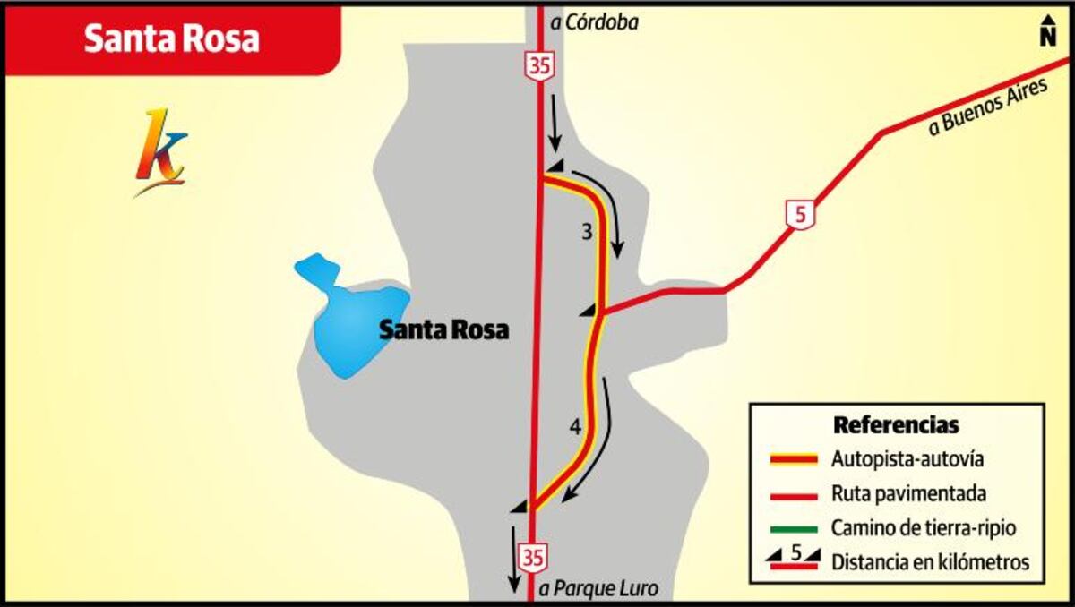 Accesos a Santa Rosa.