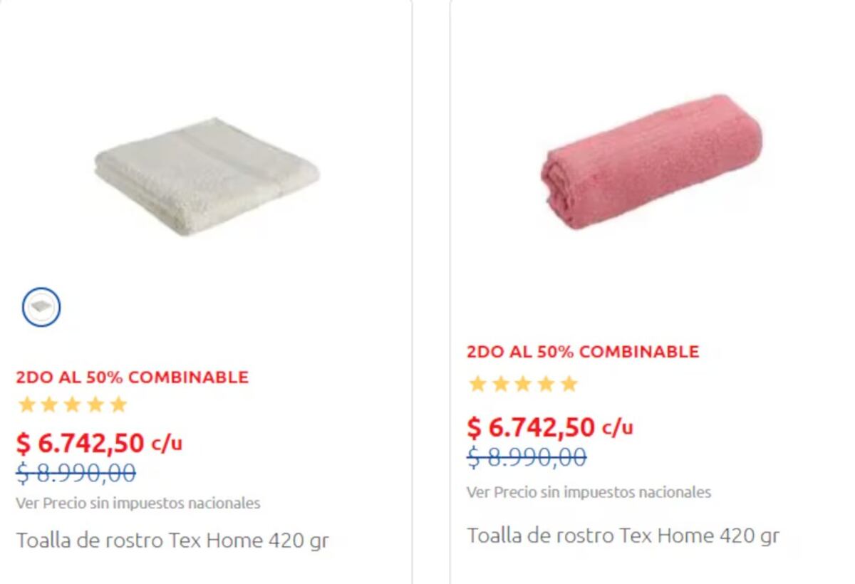 Liquidación de toallas y toallones: dónde conseguir ofertas desde $1.949 y descuentos de hasta el 50%.