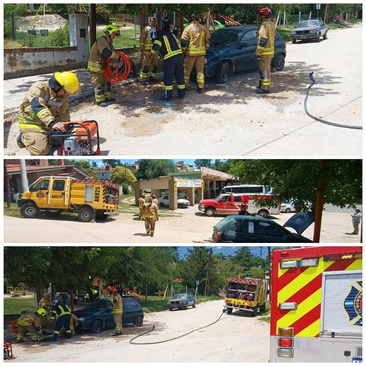 Bomberos voluntarios en un accidente. (Foto: Facebook Bomberos Voluntario de Tanti).