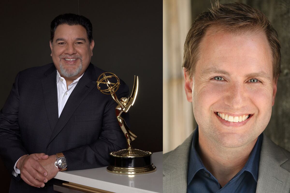 Cris Abrego y Maury McIntyre, máximos representantes de la Academia de Televisión encargados de los Premios Emmy. Foto: prensa.