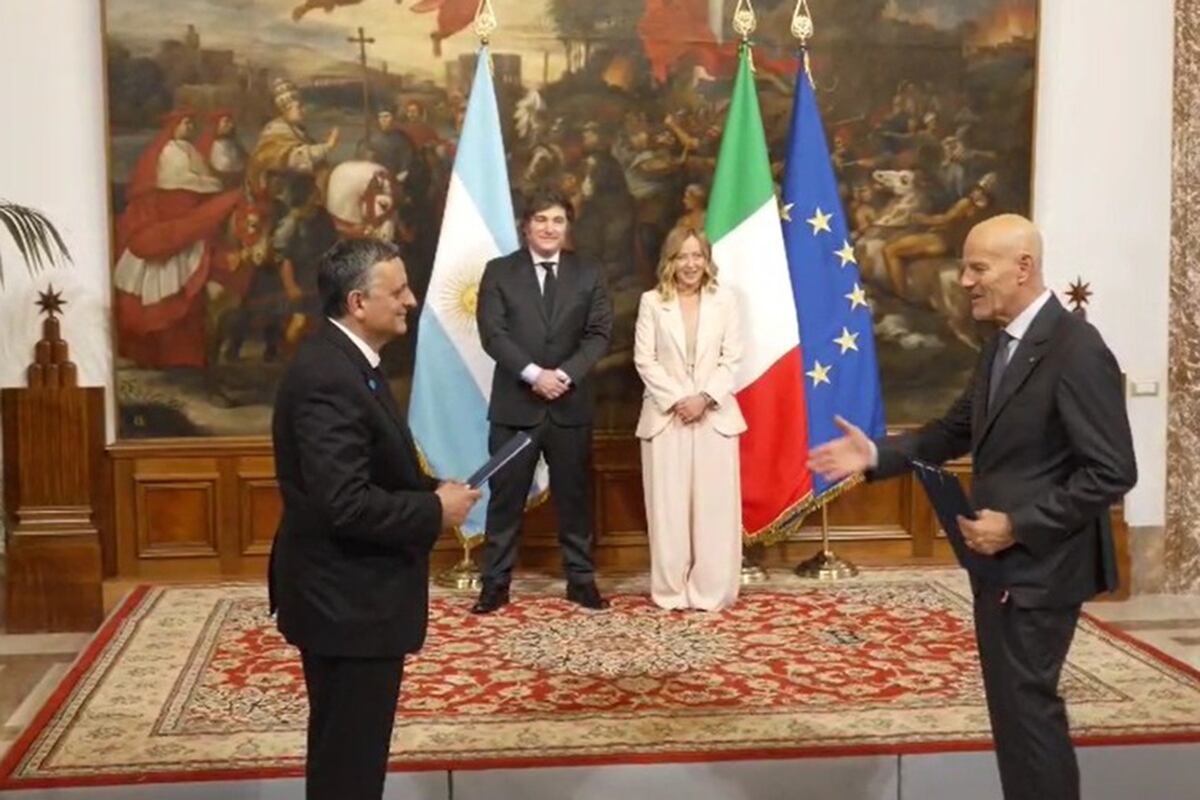 Milei y Meloni auspician acuerdo para explotación de gas licuado de Vaca Muerta (Presidencia).