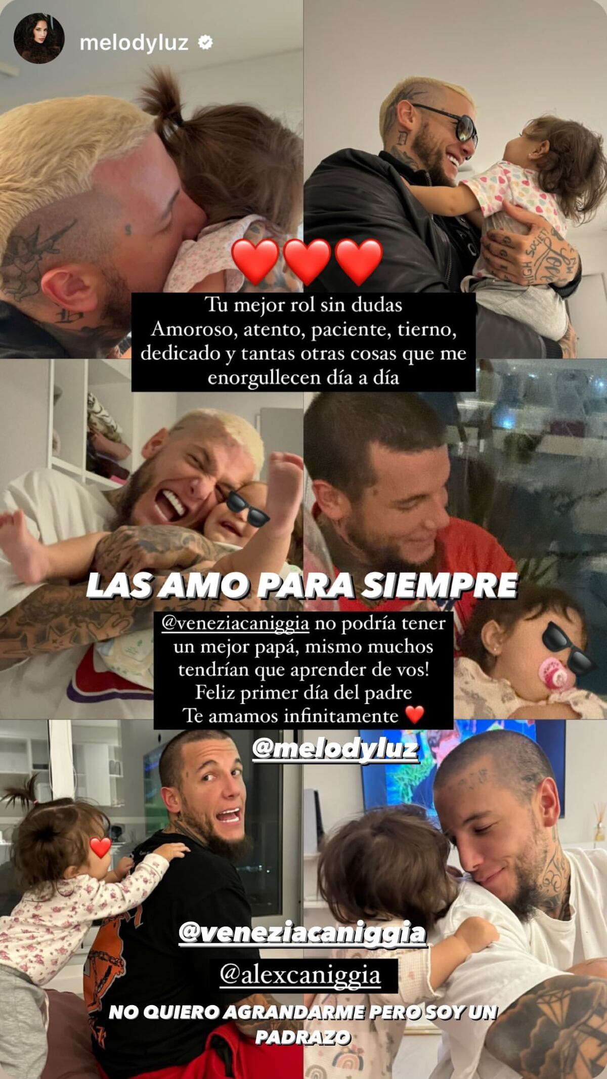 Melody Luz y su mensaje para Alex Caniggia en el Día del Padre.