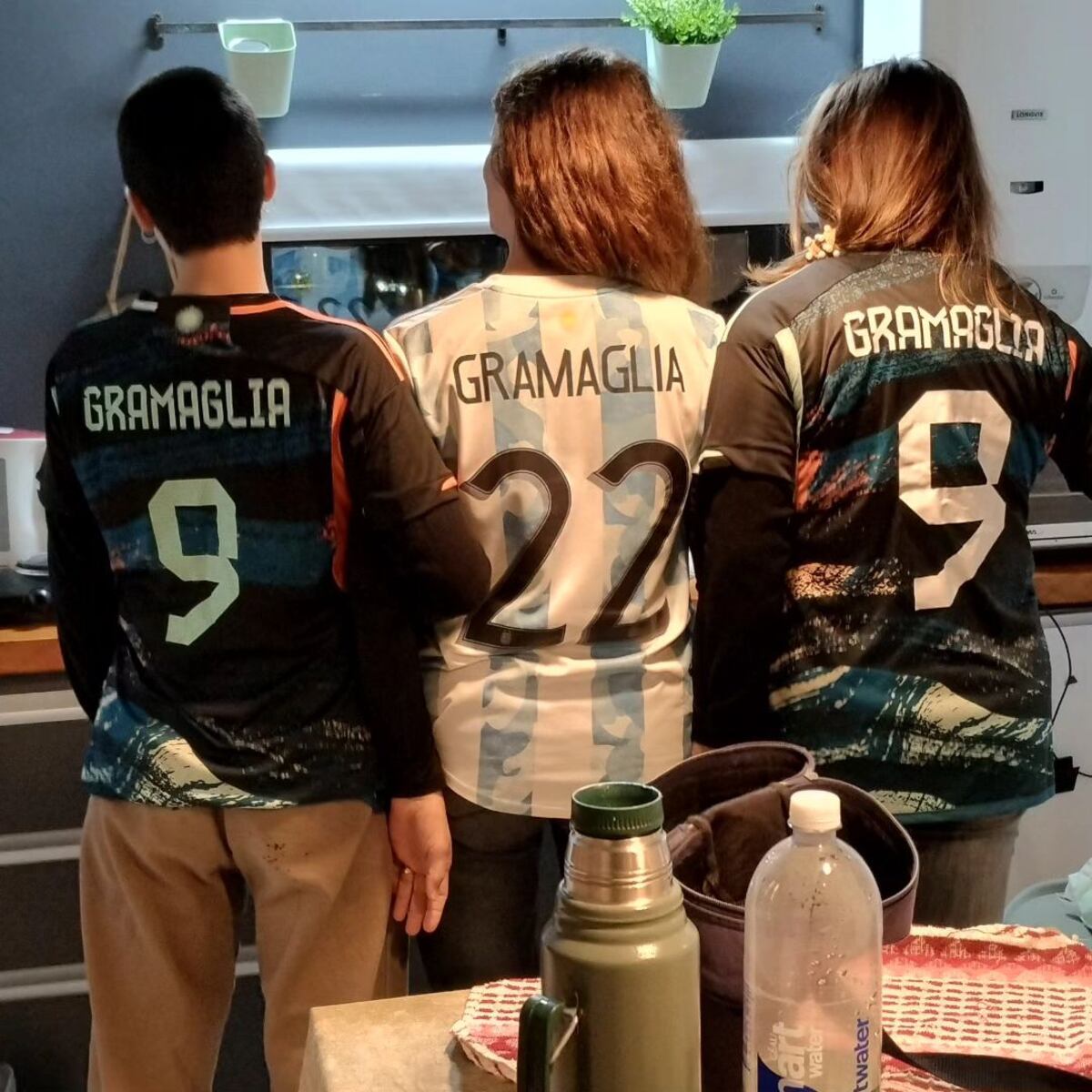 Así vive el Mundial Paulina Gramaglia y toda su familia. (Gentileza).