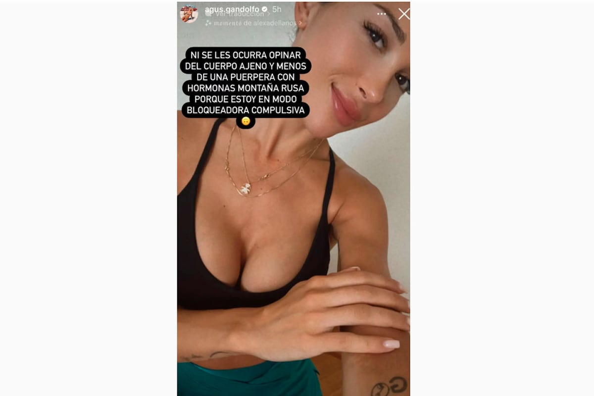 Agustina Gandolfo, en sus redes (Captura de pantalla).
