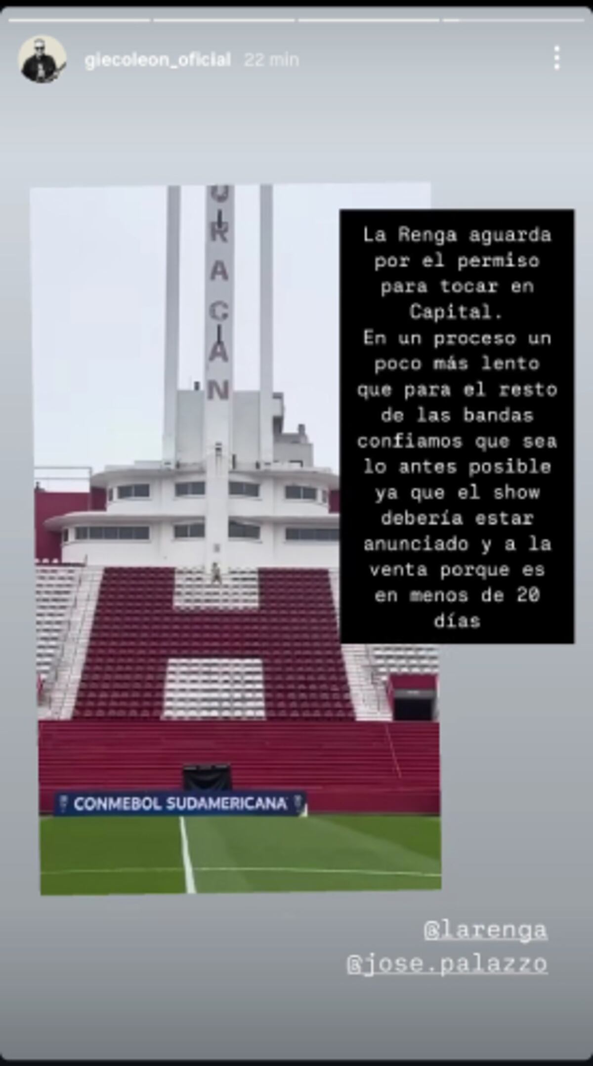 La historia de León Gieco en apoyo a La Renga. (Captura)