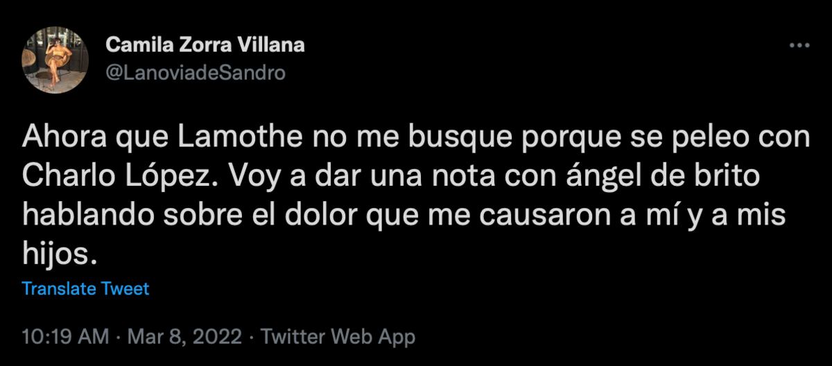El tuit de Camila Sosa Villada sobre la nueva soltería de Esteban Lamothe.