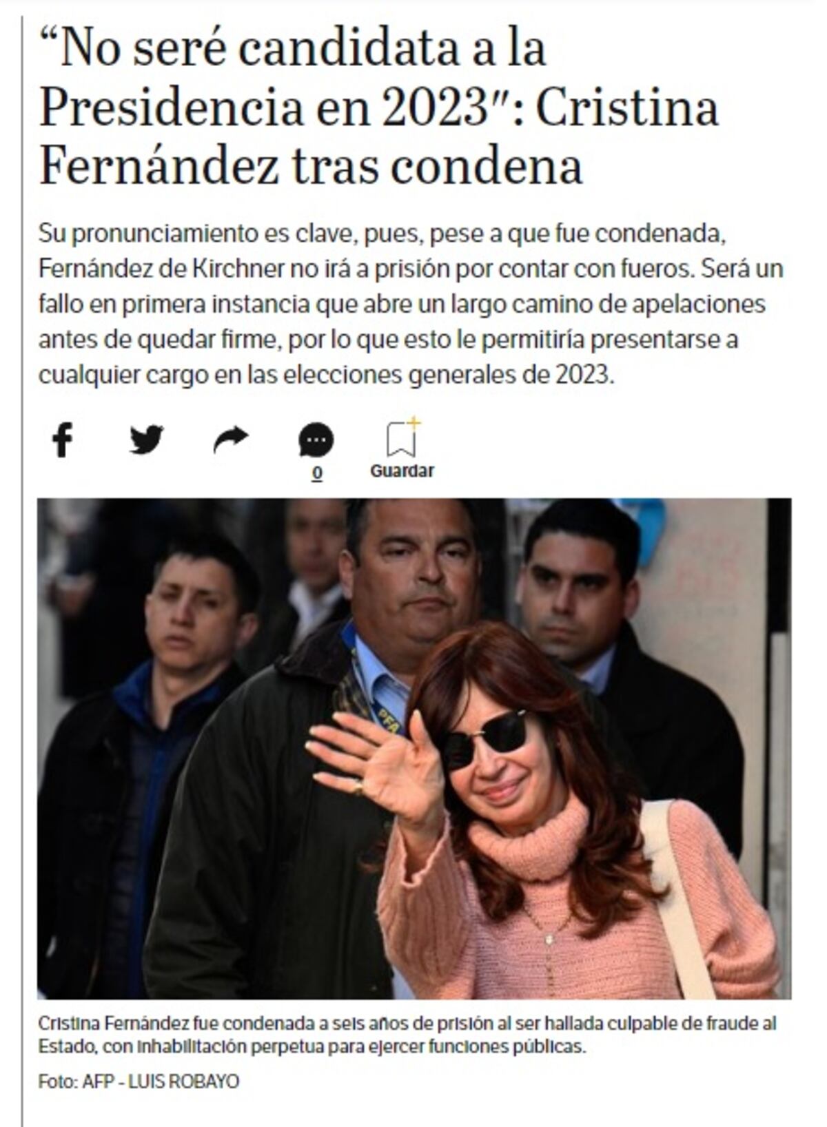 La nota del diario colombiano El Espectador.