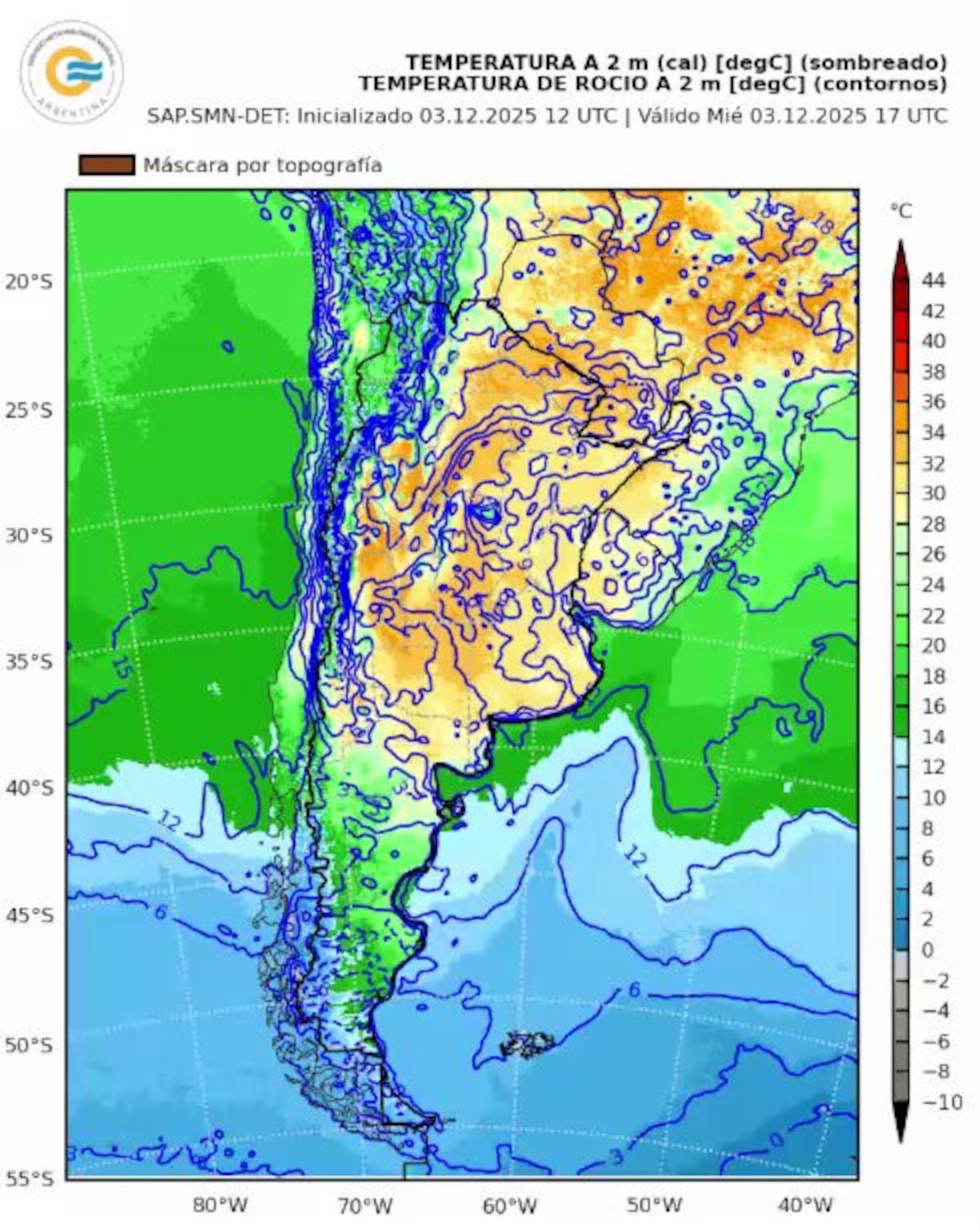 Ola de calor en Argentina. (SMN)