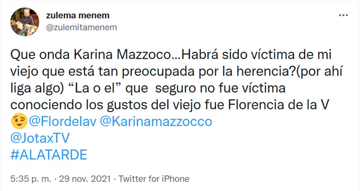 (Twitter Zulemita Menem)