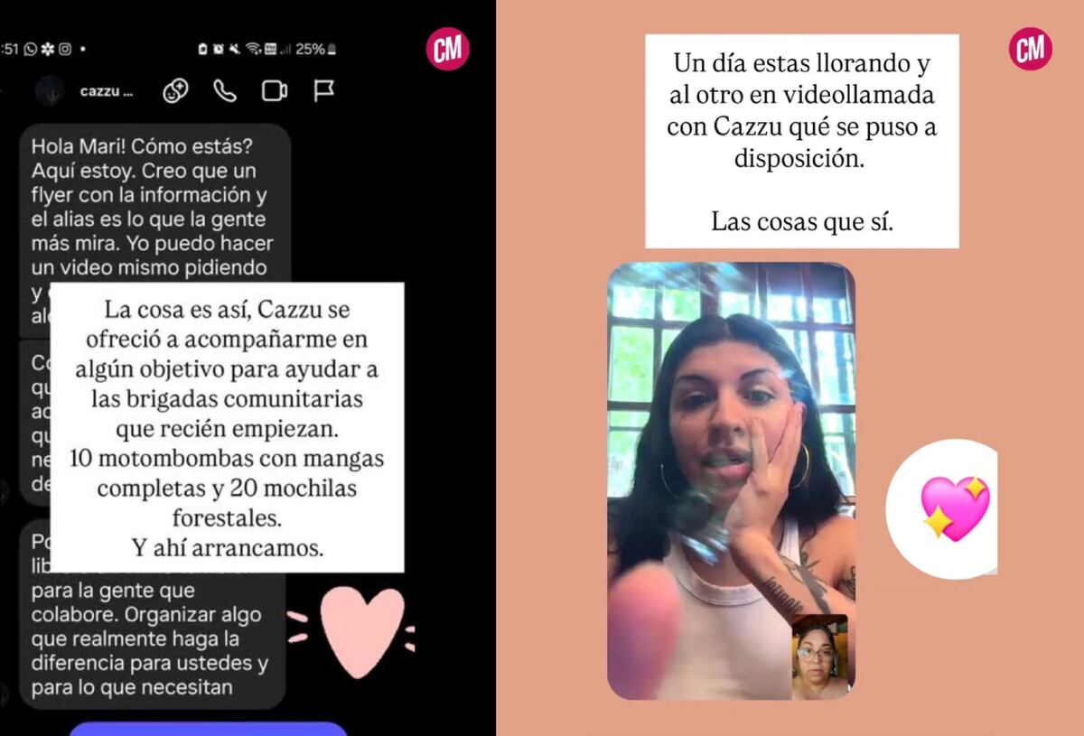 Los mensajes de Cazzu preocupada por juntar el dinero necesario para ayudar a los brigadistas comunitarios que combaten los fuegos en la Patagonia. (Foto: Captura de pantalla)