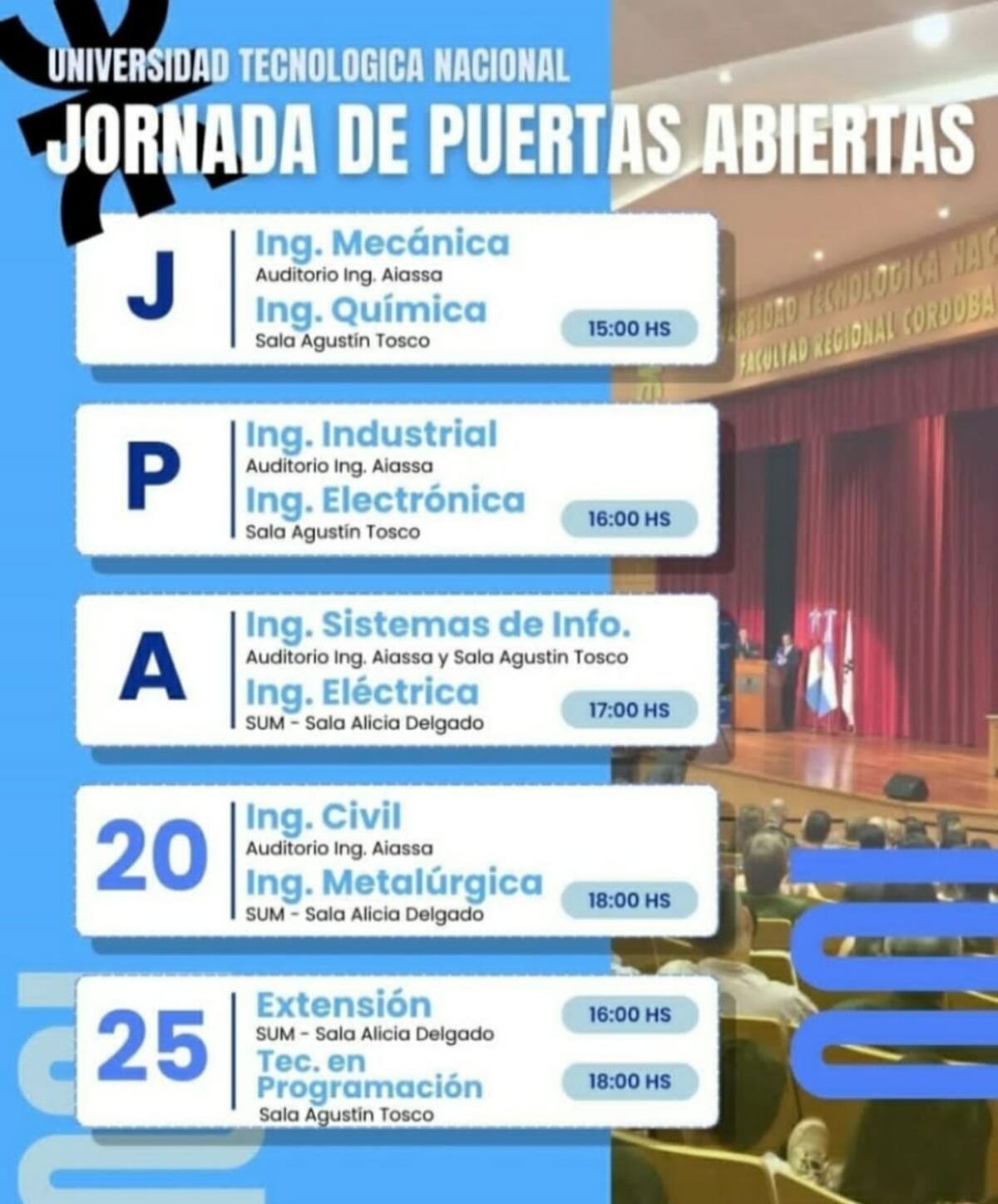 UTN Córdoba realizará este miércoles la jornada de puertas abiertas