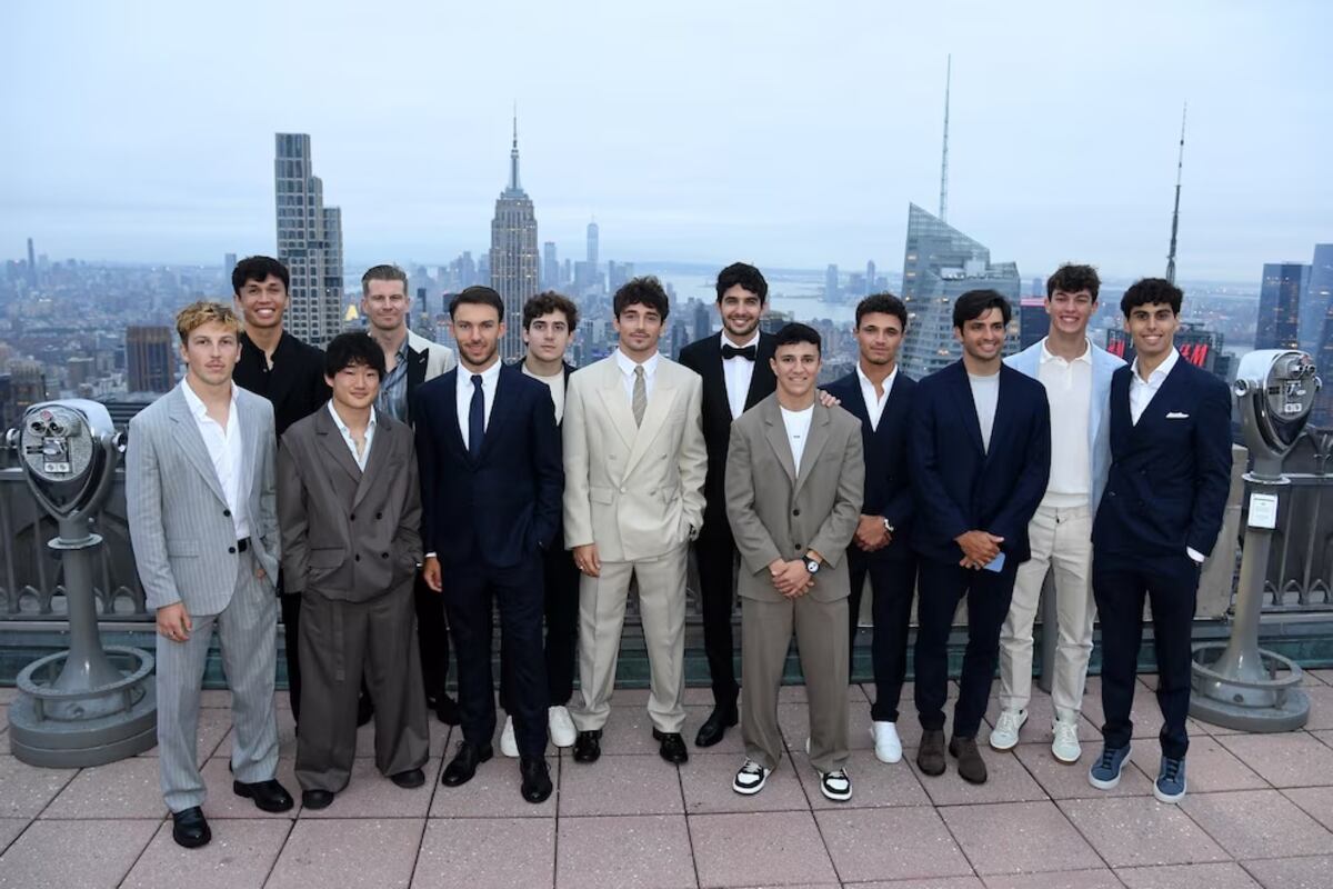 Los pilotos F1 en Nueva York, en el estreno de la película. (@F1)