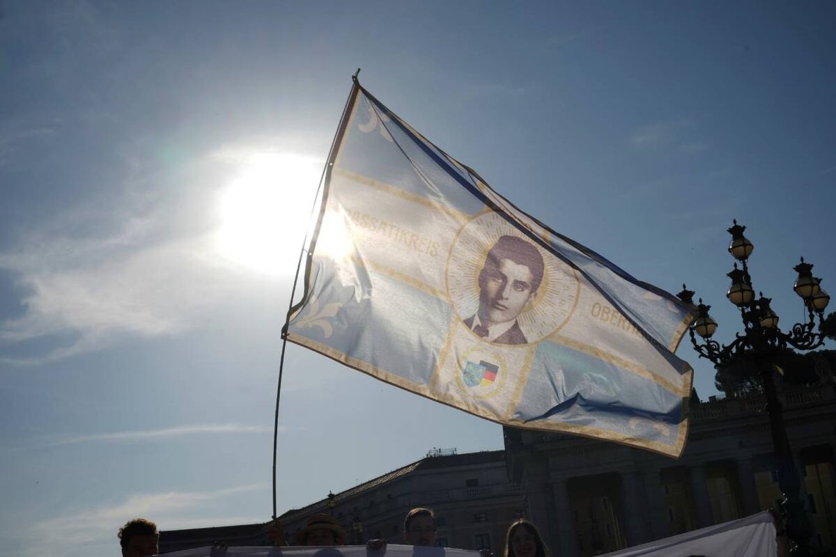 Misa de canonización de Carlo Acutis y Pier Giorgio Frassati en la Plaza de San Pedro del Vaticano, el domingo 7 de septiembre de 2025. (AP / Andrew Medichini)