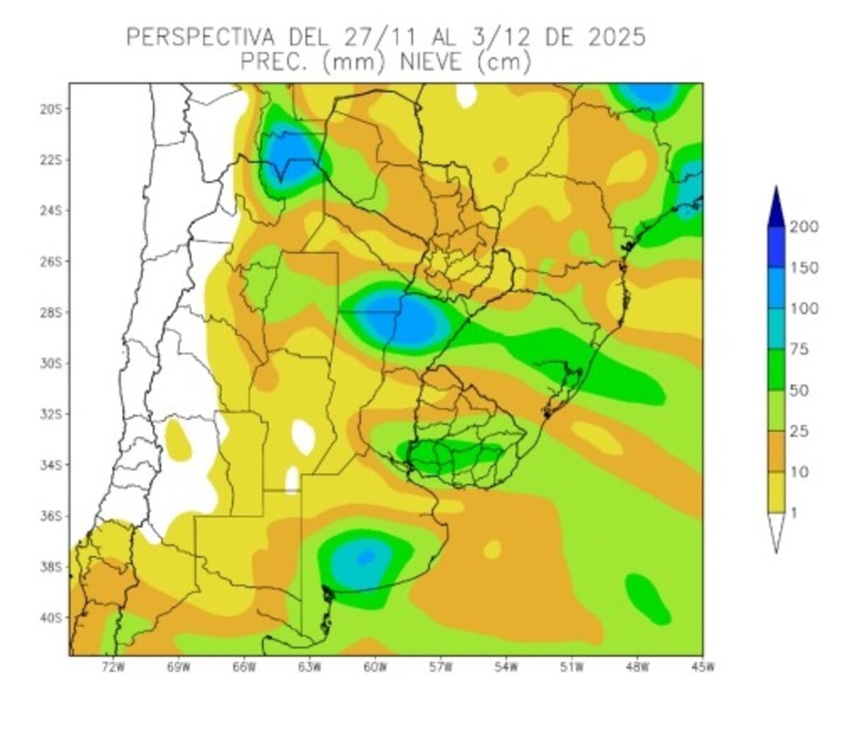 CLIMA. Precipitaciones en el país. (Gentileza Bolsa de Cereales)