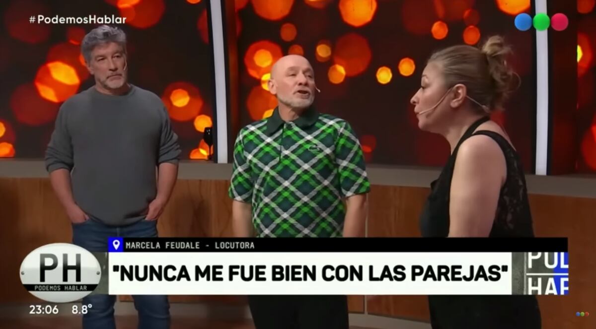 Marcela Feudale con Ronnie Arias en "Podemos Hablar" (Captura de pantalla)