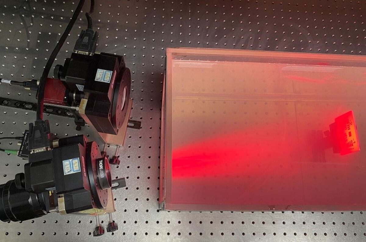 Los investigadores utilizaron una configuración de imágenes de polarización tradicional para obtener imágenes de varios objetos sumergidos en el agua turbia. (Haofeng HU, Tianjin University/Europa Press/DPA)