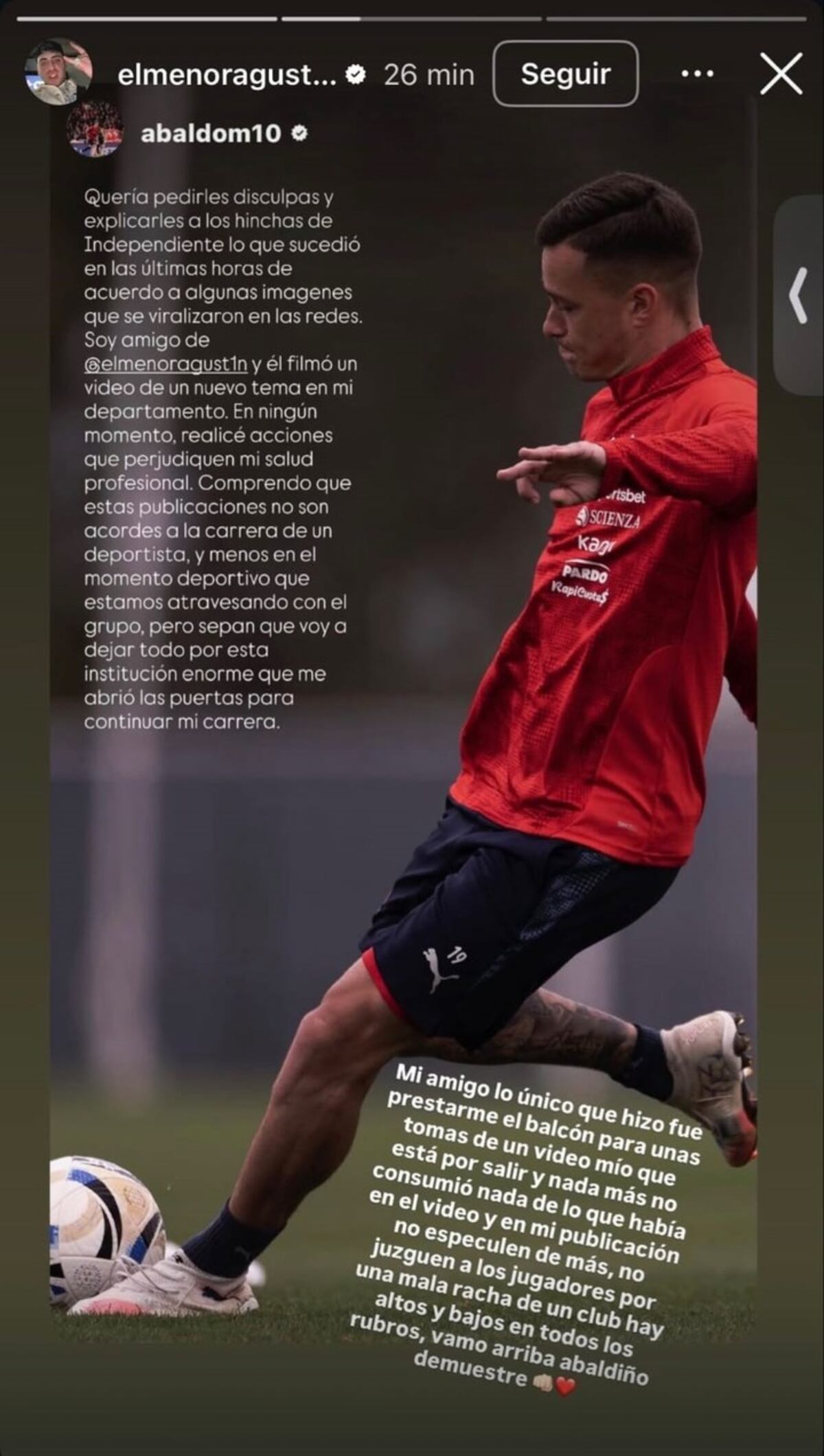 Drogas, alcohol y dólares: el escándalo que envuelve al futbolista de Independiente, Matías Abaldo