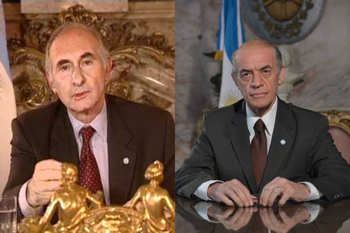 Fernando de la Rúa interpretado por Jean Pierre Noher en "Diciembre 2001" (Collage web)