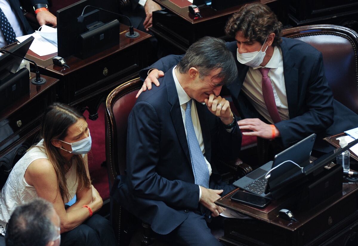 El senador Esteban Bullrich durante su renuncia en el Senado de la nación. (Federico Lopez Claro)