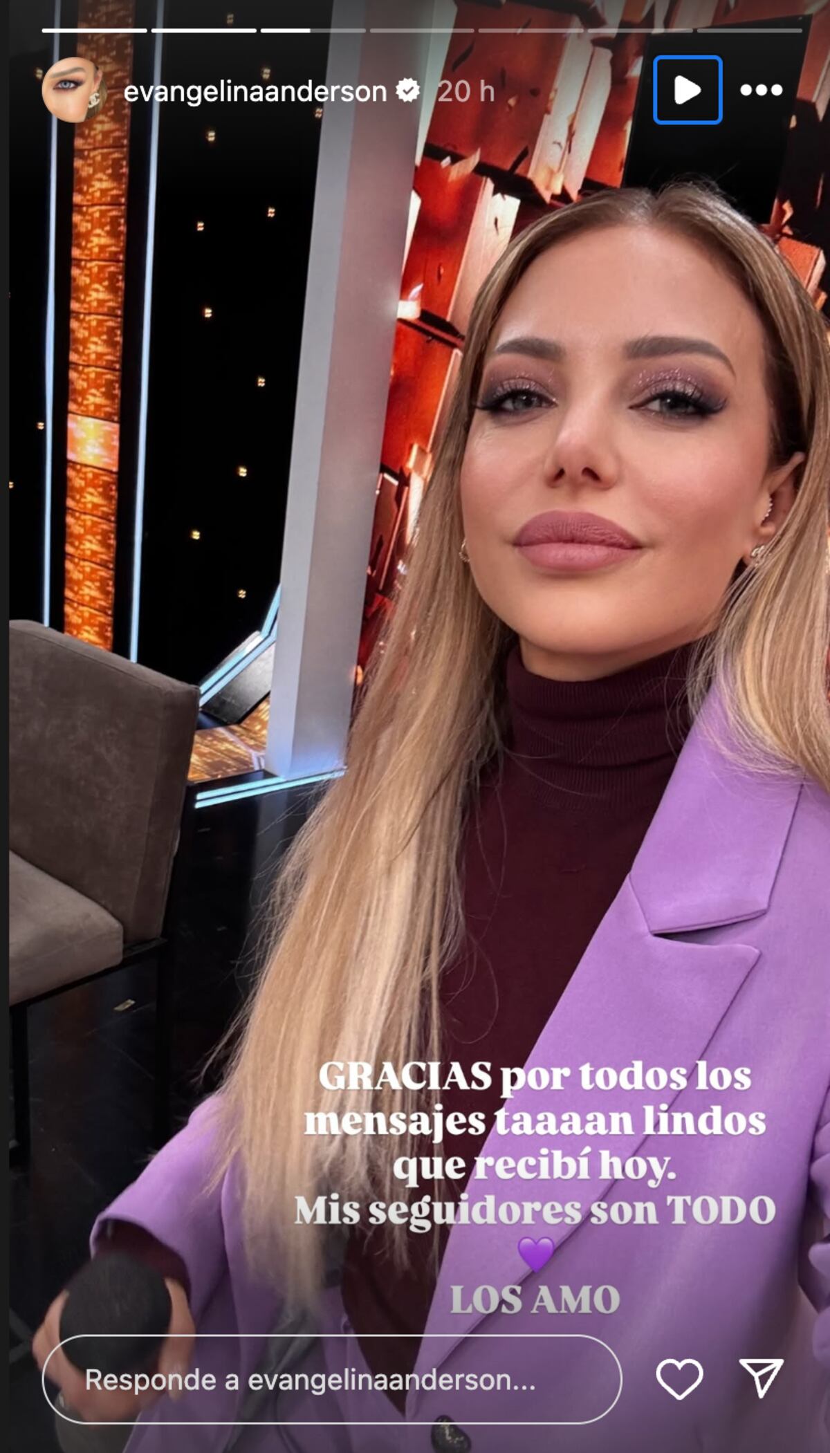 Evangelina Anderson agradeció el cariño de sus seguidores en Instagram. (Foto: captura de pantalla)