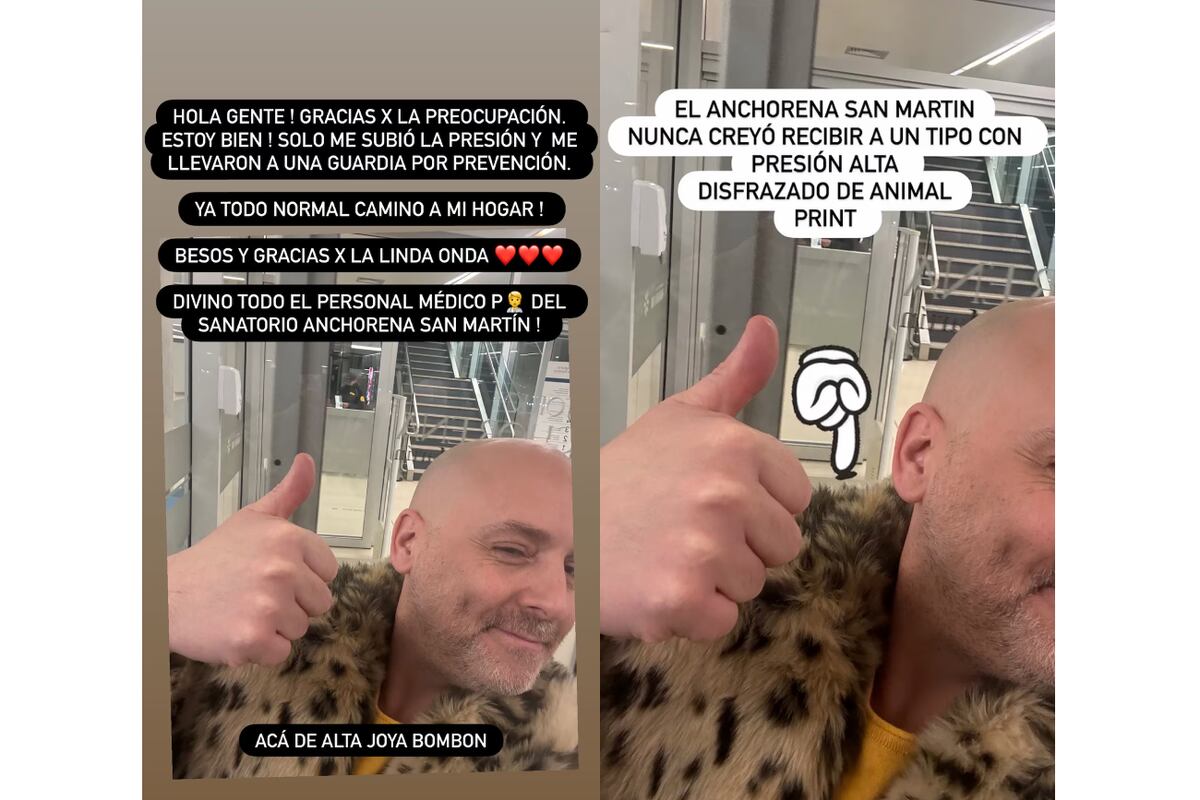 Las historias de José María Muscari llevando tranquilidad a sus seguidores sobre su estado de salud. (Foto: Instagram)