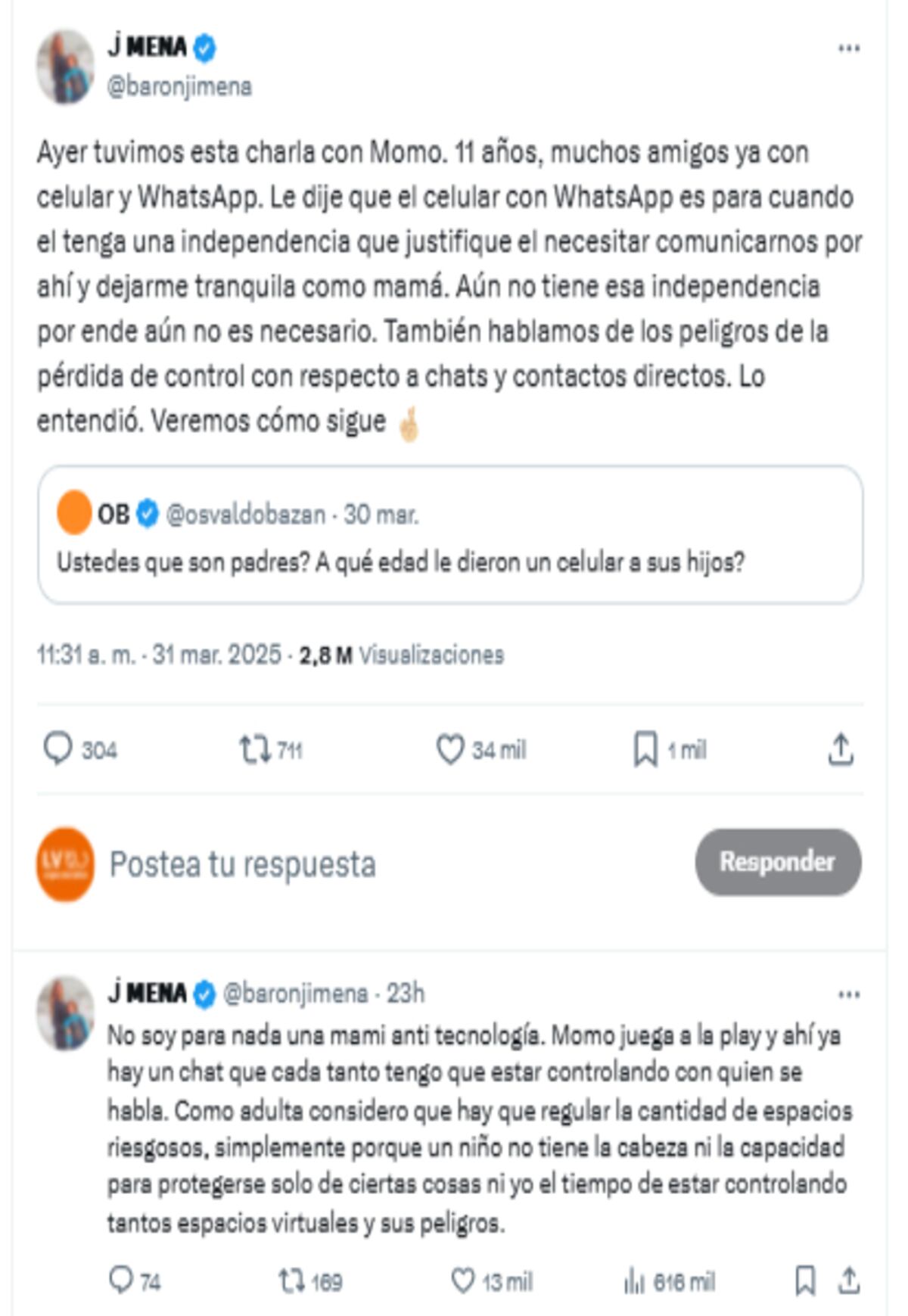 El debate de Jimena Barón. (Captura)