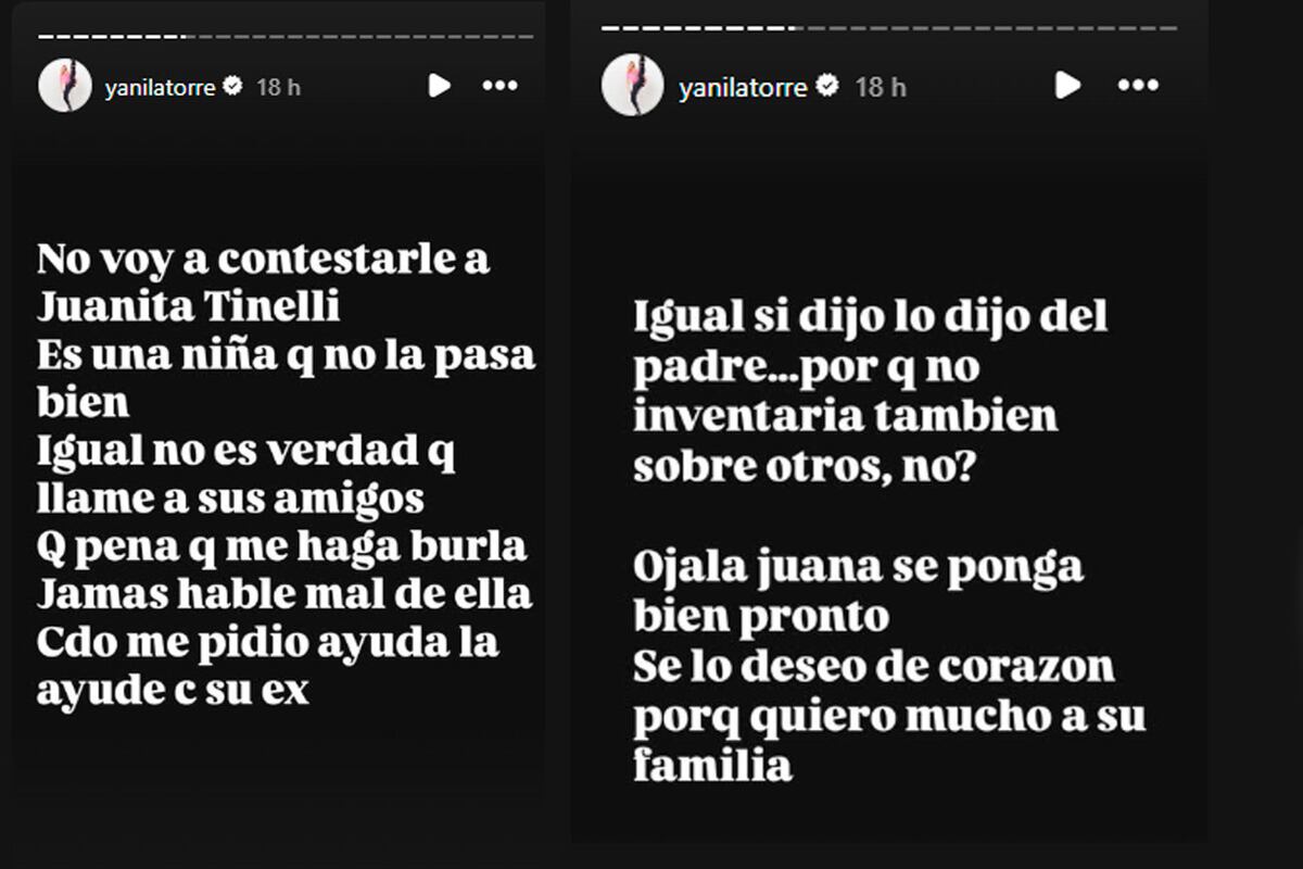 Yanina Latorre en Instagram. Foto: captura pantalla.