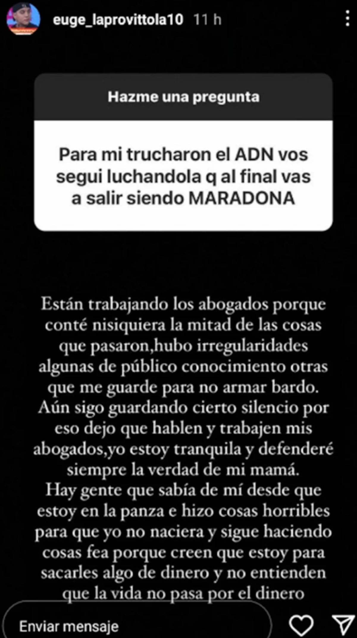 Eugenia Laprovittola hizo fuertes declaraciones. (Instagram Eugenia Laprovittola)