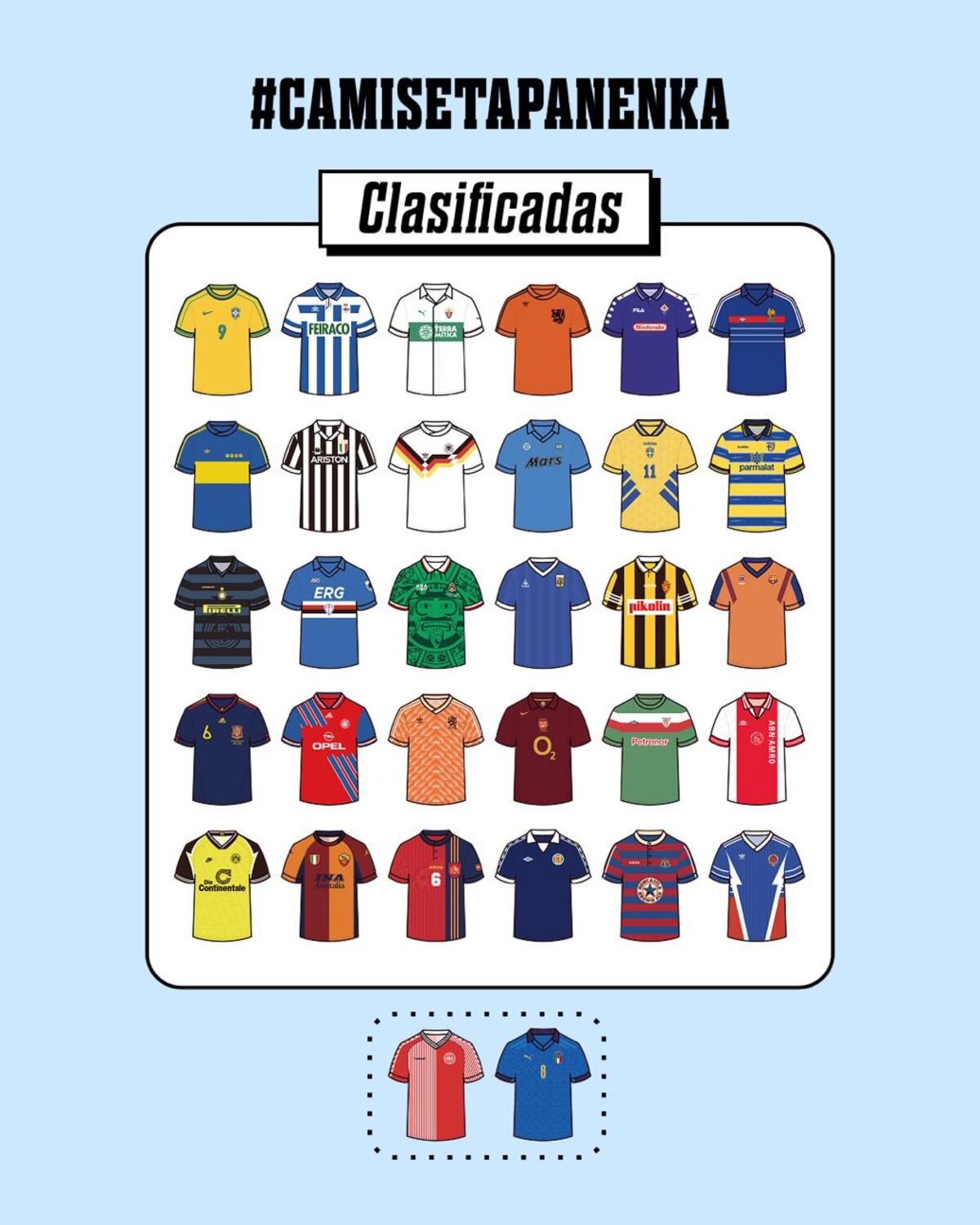 Las remeras de Panenka para la votación. (Gentileza)
