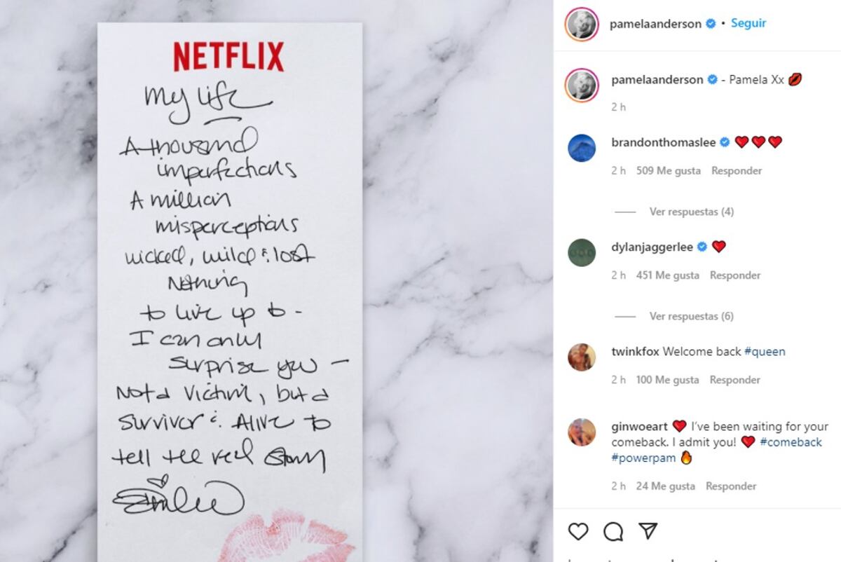 Pamela Anderson contará su vida en Netflix (Captura de pantalla).