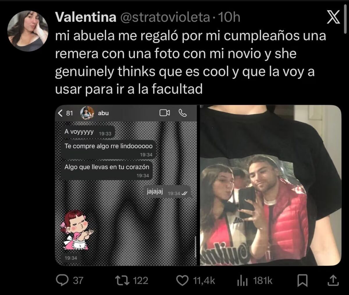Mostró el insólito regalo que le hizo su abuela y causó furor: “Pensó que era re cool”