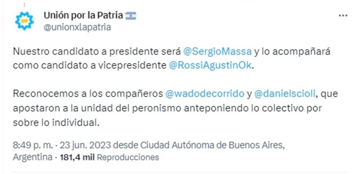 La confirmación de fórmula de UxP