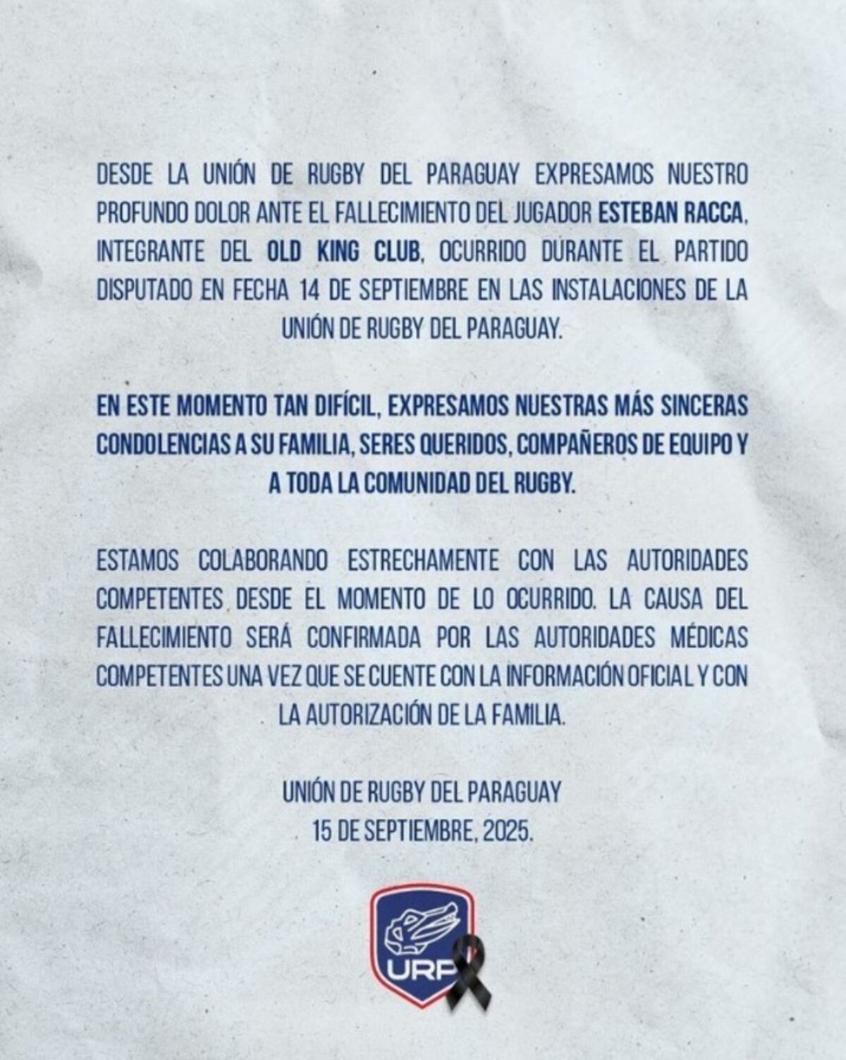 El mensaje de la URP.