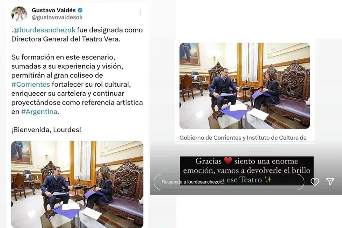 Lourdes Sánchez, designada por el gobernador de Corrientes (Captura de pantalla).