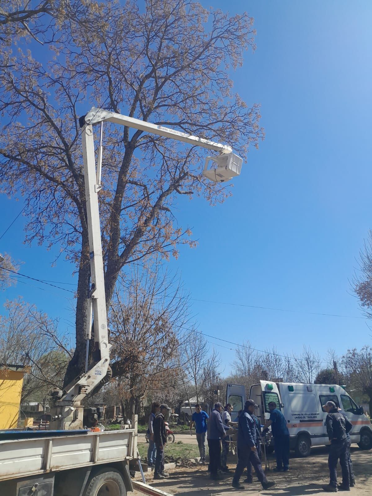 El lugar y el momento del trágico hecho en Villa Amancay.