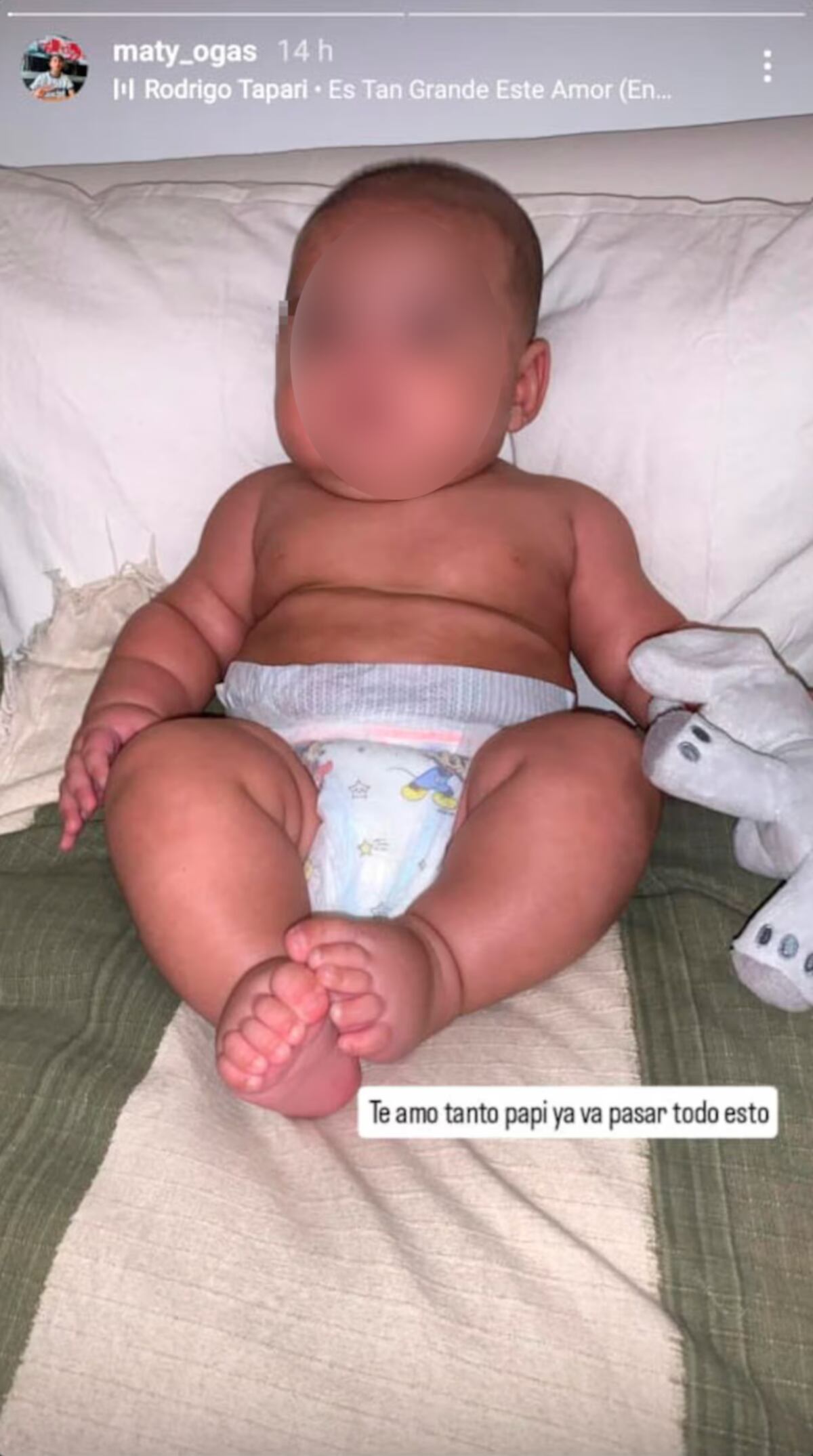 Matías Ogas compartió una foto de Amadeo, su hijo con More Rial. (Foto: captura de pantalla)