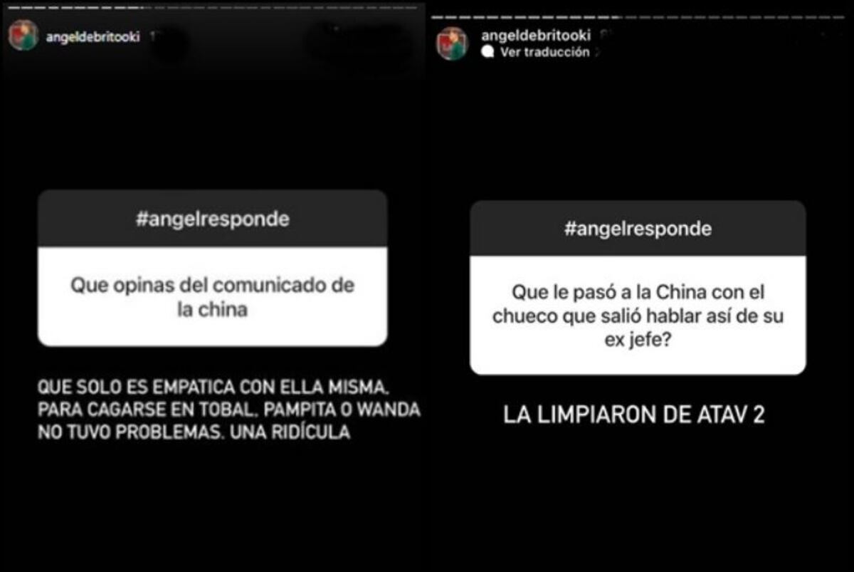 La opinión de Ángel de Brito respecto al descargo de la China Suárez en Instagram.