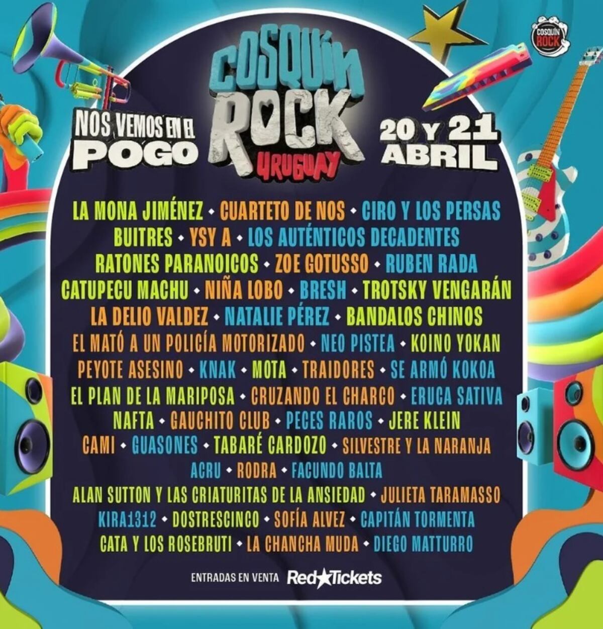El line up del Cosquín Rock Uruguay 2024