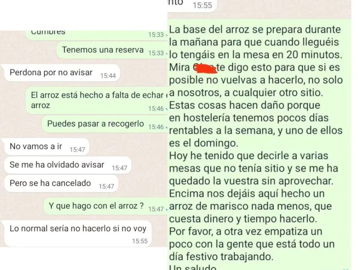 La conversación con el cliente.